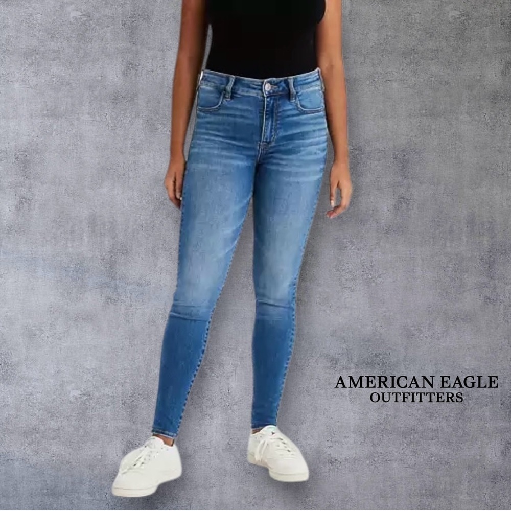 American Eagle Outfitters, Super Stretch Bootcut Jeans, Size 6 (X-Long), Blue